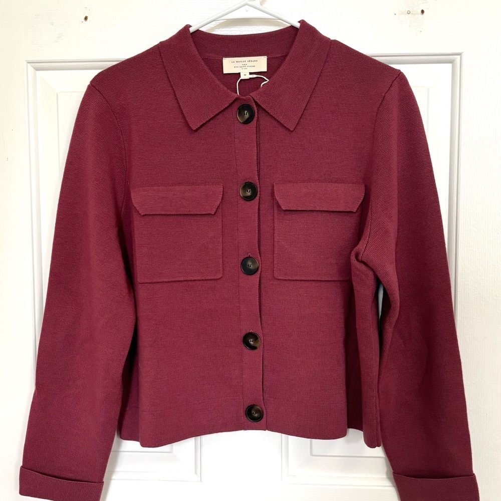 NWT Sézane Betty Cardigan Rosewood - Picture 4 of 10